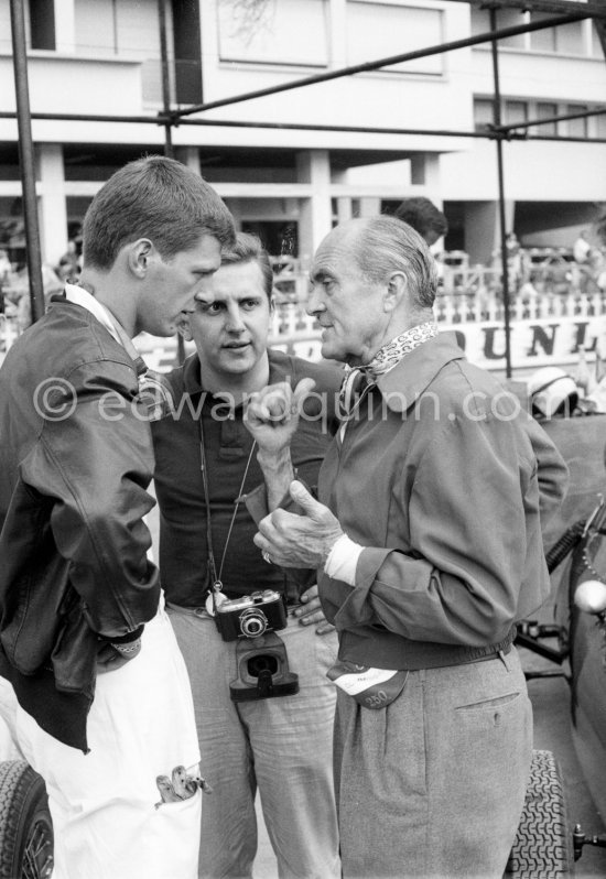 Henri Grandsire, (140) Stanguellini, and Louis Chiron. Grand Prix Monaco Junior 1960. Grandsire played Michel Vaillant in the series of l\'ORTF. - Photo by Edward Quinn