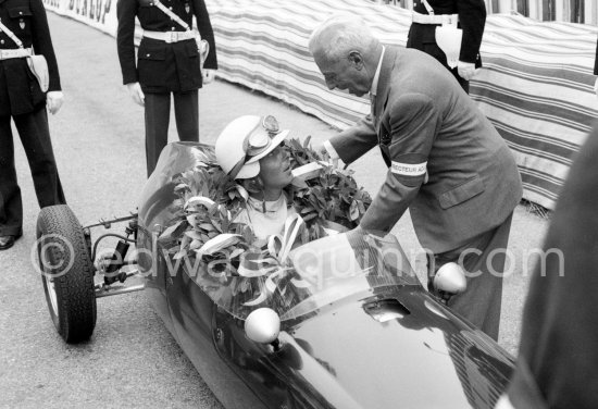 Race winner Henry Taylor on Ken Tyrrell’s Formula Junior Cooper T52-BMC. Grand Prix Monaco Junior 1960. - Photo by Edward Quinn