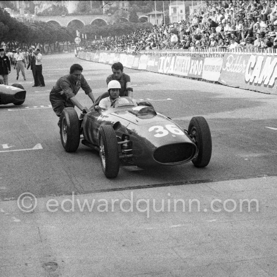 Phil Hill, (36) Ferrari Dino 246. Monaco Grand Prix 1960. - Photo by Edward Quinn