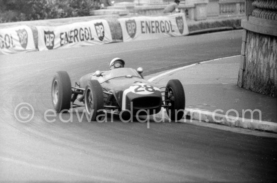 Stirling Moss, (28) Lotus-Climax. Monaco Grand Prix 1960. - Photo by Edward Quinn