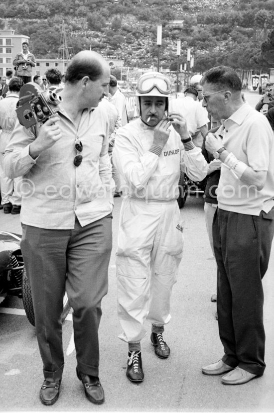 Maurice Trintignant out with exhaust problems. Monaco Grand Prix 1960. - Photo by Edward Quinn