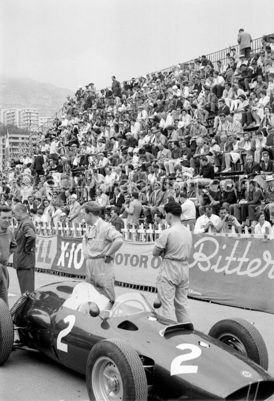 Jo Bonnier\'s N° 2 B.R.M. P48. Monaco Grand Prix 1960. - Photo by Edward Quinn