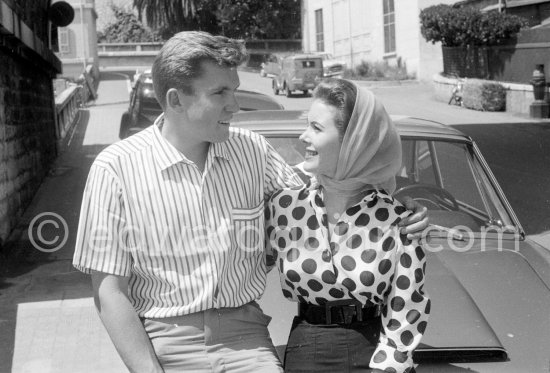 Lance Reventlow, son of Barbara Hutton and his bride Jill St. John. Monaco Grand Prix 1960. - Photo by Edward Quinn