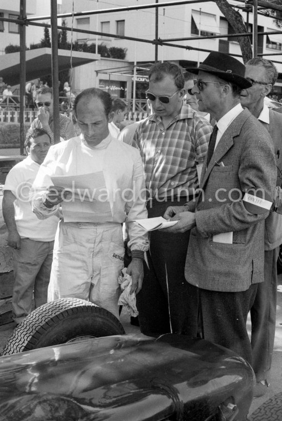 Stirling Moss, (28) Lotus 18. Monaco Grand Prix 1960. - Photo by Edward Quinn