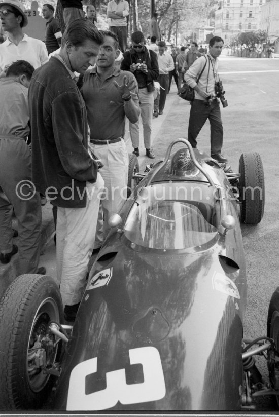 Phil Hill (38), Ferrari 156, and Wolfgang von Trips. Monaco Grand Prix 1961. - Photo by Edward Quinn