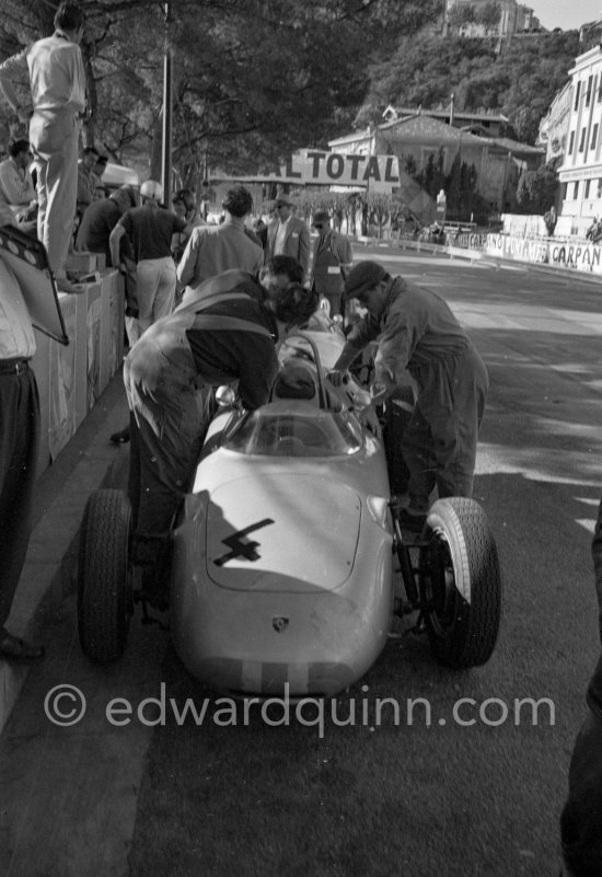No. 4 Dan Gurney Porsche 718/2. Monaco Grand Prix. - Photo by Edward Quinn