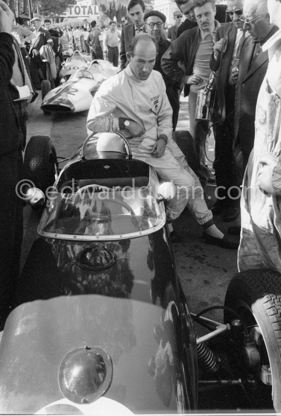 Stirling Moss, (20) Lotus-Climax. Monaco Grand Prix 1961. - Photo by Edward Quinn