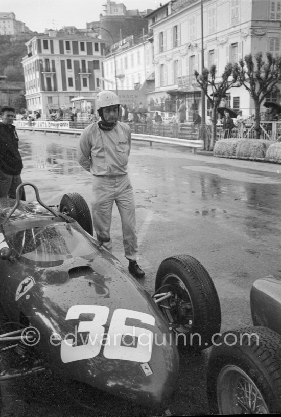 Phil Hill, (36) Ferrari 156 "Sharknose" . Monaco Grand Prix 1962. - Photo by Edward Quinn
