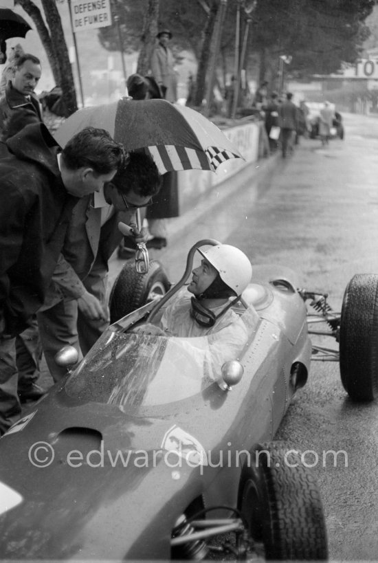 Phil Hill, (36) Ferrari 156 "Sharknose" . Monaco Grand Prix 1962. - Photo by Edward Quinn