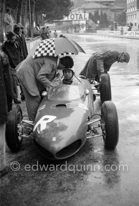 Phil Hill, (36) Ferrari 156 "Sharknose" . Monaco Grand Prix 1962. - Photo by Edward Quinn