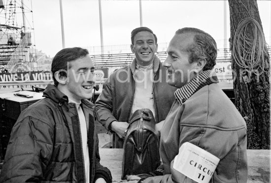 Jim Clark, Jackie Stewart, Colin Chapman. Monaco Grand Prix 1964. - Photo by Edward Quinn