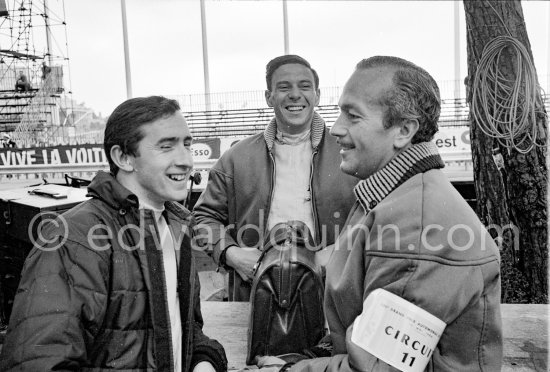 Jim Clark, Jackie Stewart, Colin Chapman. Monaco Grand Prix 1964. - Photo by Edward Quinn