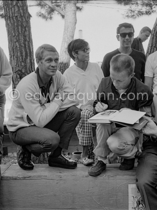 Steve McQueen and Richie Ginther. Monaco Grand Prix 1965. - Photo by Edward Quinn