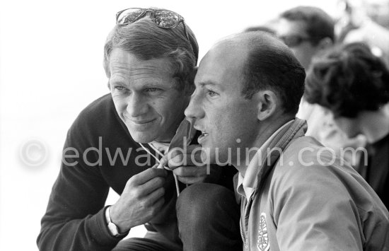 Steve McQueen and Stirling Moss. Monaco Grand Prix 1965. - Photo by Edward Quinn