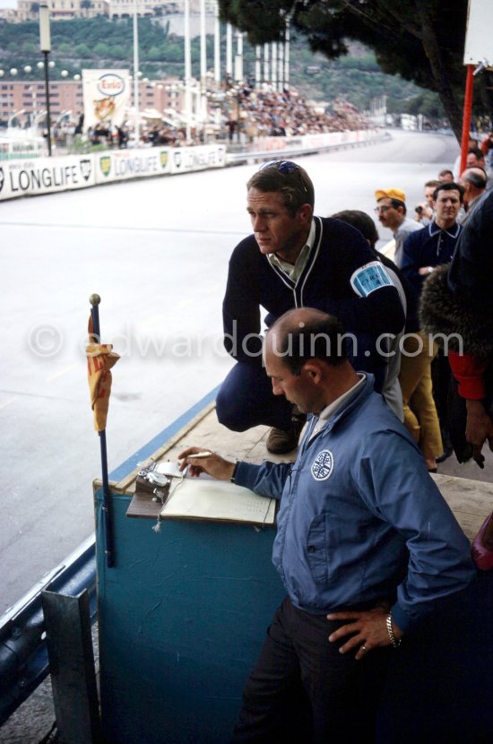 Steve McQueen and Stirling Moss. Monaco Grand Prix 1965. - Photo by Edward Quinn