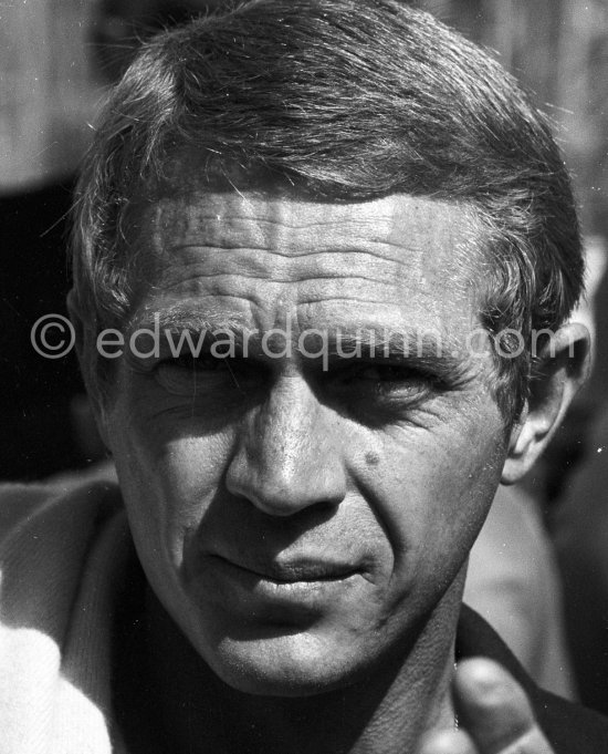 Steve McQueen in Monaco to prepare the (never produced) movie "Day of the champion". Monaco Grand Prix 1965. - Photo by Edward Quinn