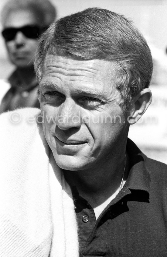 Steve McQueen in Monaco to prepare the (never produced) movie "Day of the champion". Monaco Grand Prix 1965. - Photo by Edward Quinn