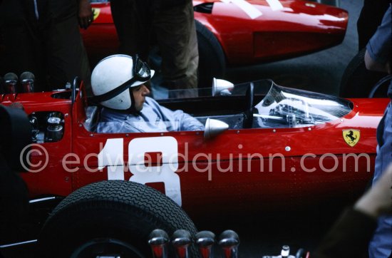 John Surtees, (18) Ferrari 158. Monaco Grand Prix 1965. - Photo by Edward Quinn