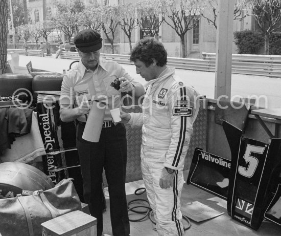 Colin Chapman, founder of Lotus Cars and Mario Andretti. Monaco Grand Prix 1978. - Photo by Edward Quinn