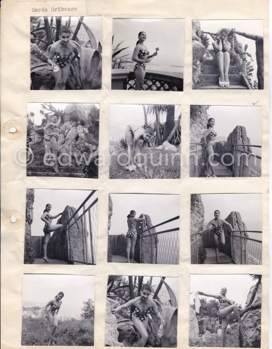 Gerda Gribnace. Monte Carlo 1951. Contact prints. Photos from original negatives available. - Photo by Edward Quinn