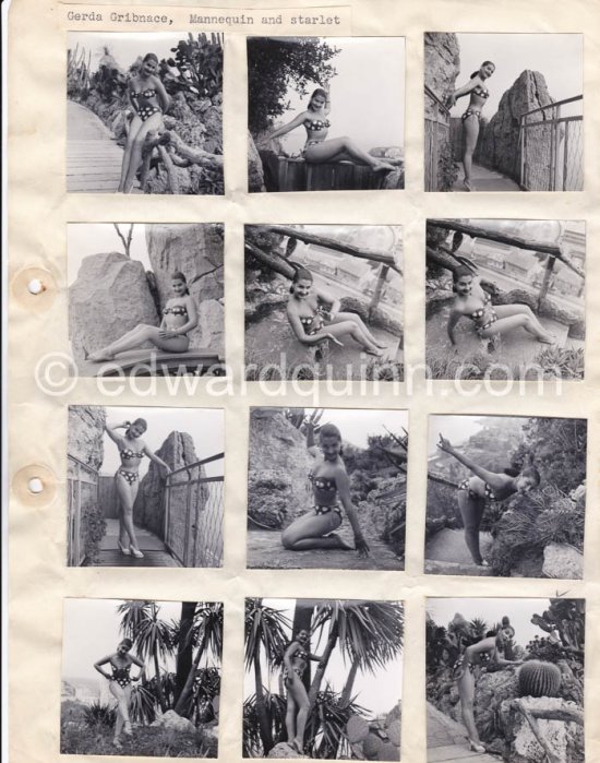 Gerda Gribnace. Monte Carlo 1951. Contact prints. Photos from original negatives available. - Photo by Edward Quinn