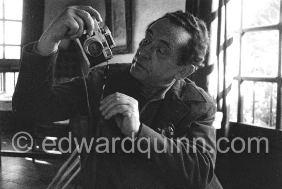 Hans Hartung with his Leica M3. Saint-Paul-de-Vence 1961. - Photo by Edward Quinn
