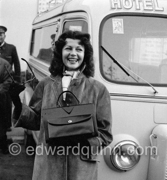 Rita Hayworth. Cannes railway  station 1955. - Photo by Edward Quinn