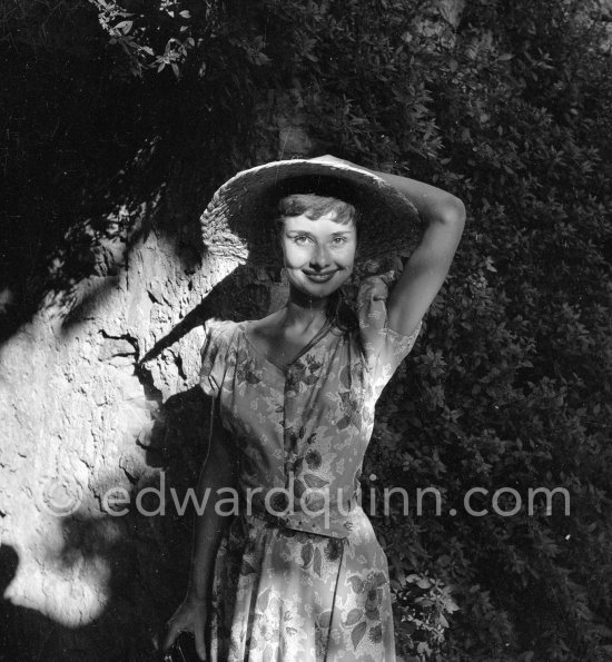 Audrey Hepburn before she found fame, visiting the medieval village of Eze, near Monaco 1951. - Photo by Edward Quinn