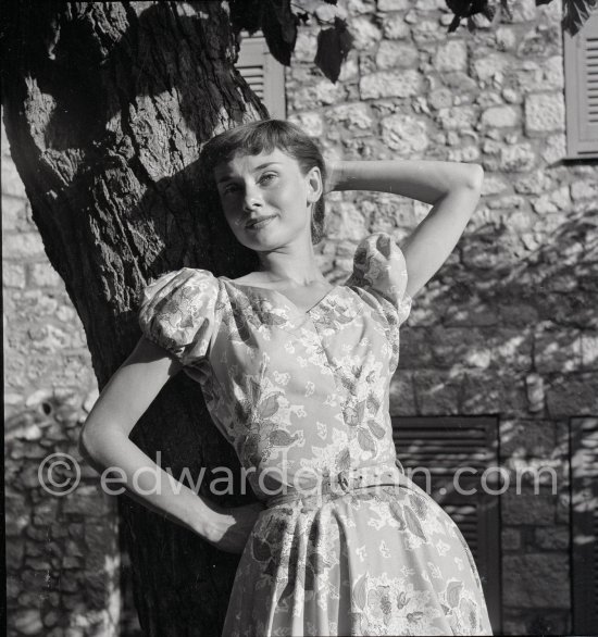 Audrey Hepburn before she found fame, visiting the medieval village of Eze, near Monaco 1951. - Photo by Edward Quinn