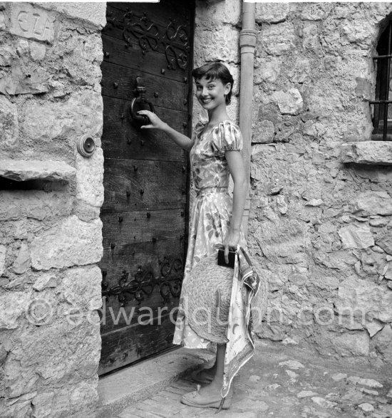 Audrey Hepburn before she found fame, visiting the medieval village of Eze, near Monaco 1951. - Photo by Edward Quinn