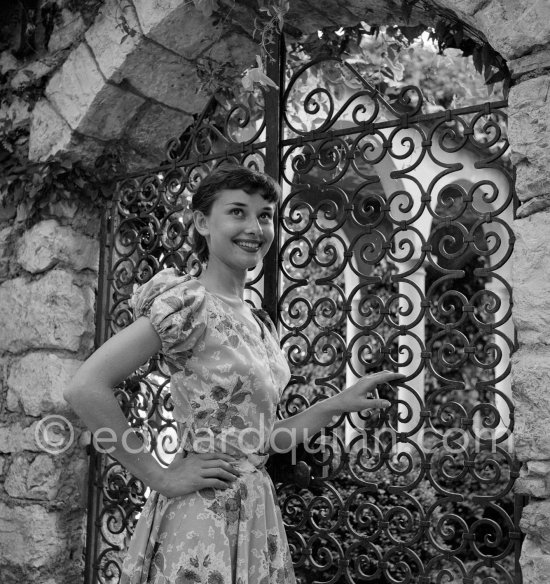 Audrey Hepburn before she found fame, visiting the medieval village of Eze, near Monaco 1951. - Photo by Edward Quinn