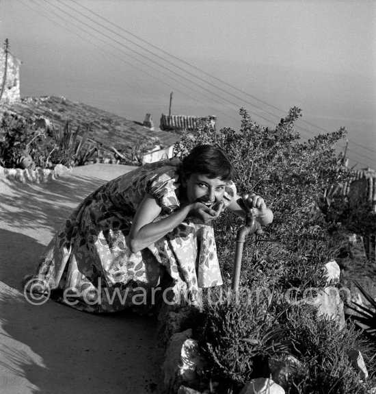 Audrey Hepburn before she found fame, visiting the medieval village of Eze, near Monaco 1951. - Photo by Edward Quinn