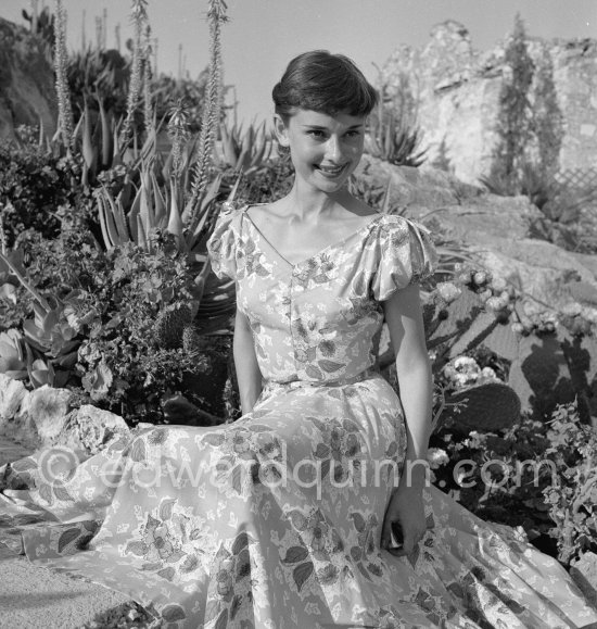 Audrey Hepburn before she found fame, visiting the medieval village of Eze, near Monaco 1951. - Photo by Edward Quinn