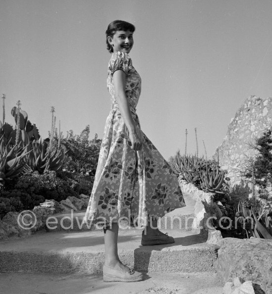 Audrey Hepburn before she found fame, visiting the medieval village of Eze, near Monaco 1951. - Photo by Edward Quinn