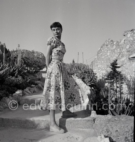 Audrey Hepburn before she found fame, visiting the medieval village of Eze, near Monaco 1951. - Photo by Edward Quinn