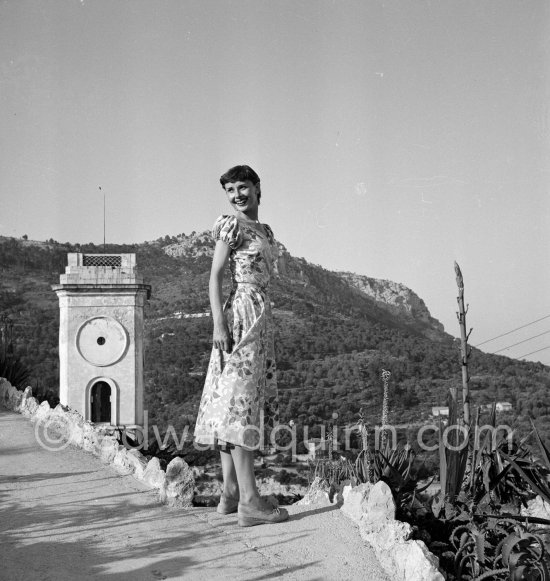 Audrey Hepburn before she found fame, visiting the medieval village of Eze, near Monaco 1951. - Photo by Edward Quinn