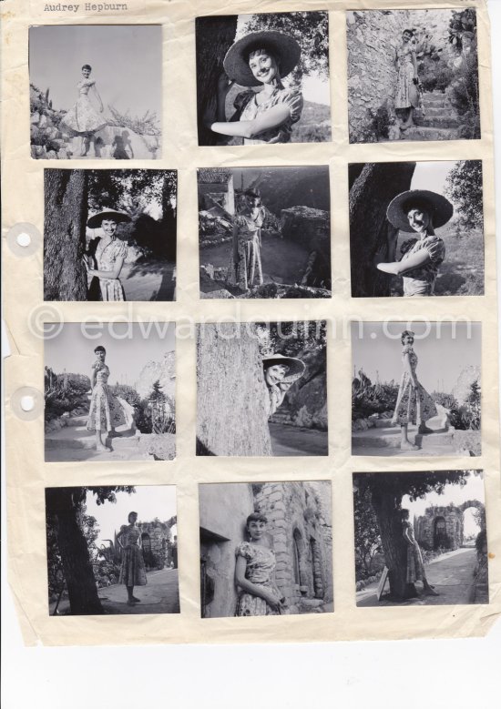 Audrey Hepburn before she found fame, visiting the medieval village of Eze, near Monaco 1951. - Photo by Edward Quinn