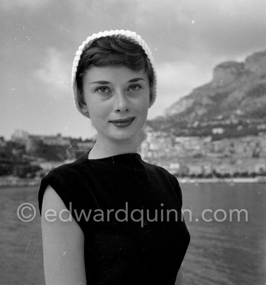 Hollywood actress Audrey Hepburn, before she found fame, at the harbor of Monaco 1951. - Photo by Edward Quinn