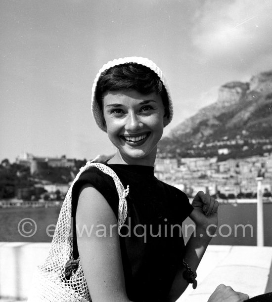 Hollywood actress Audrey Hepburn, before she found fame, at the harbor of Monaco 1951. - Photo by Edward Quinn