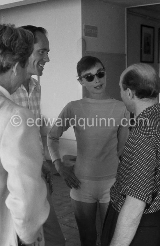 Audrey Hepburn and husband Mel Ferrer. Nice Airport 1956. - Photo by Edward Quinn