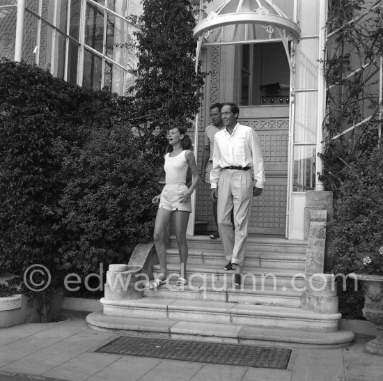 Audrey Hepburn and her husband Mel Ferrer on a short Holiday. Eden Roc, Cap d’Antibes 1956. - Photo by Edward Quinn