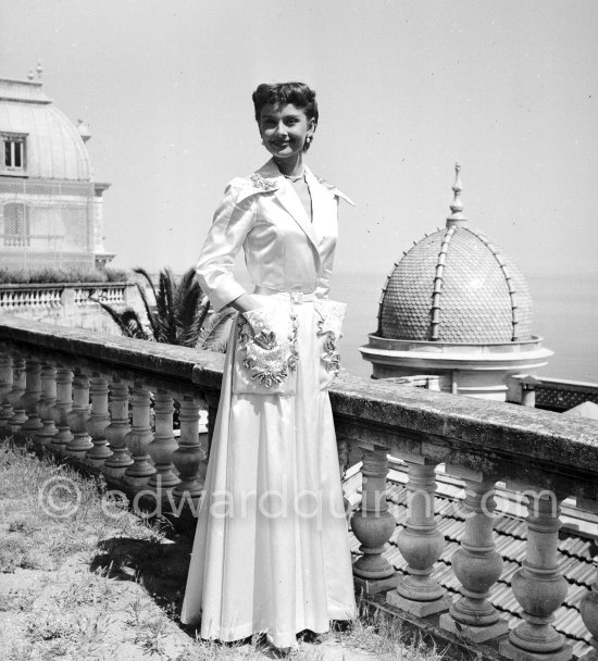 Audrey Hepburn during filming of "Monte Carlo Baby". Monte Carlo 1951. - Photo by Edward Quinn