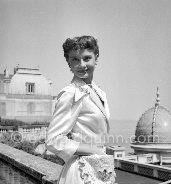 Audrey Hepburn during filming of "Monte Carlo Baby". Monte Carlo 1951. - Photo by Edward Quinn