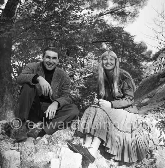 Robert Hossein and Marina Vlady. Nice 1955. - Photo by Edward Quinn