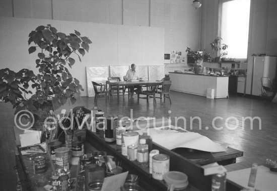 Jasper Johns at his studio in New York 1982. - Photo by Edward Quinn
