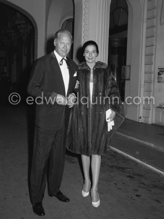 Curd Jürgens and wife Simone Bicheron. Bal de la Mer, Monte Carlo 1960. - Photo by Edward Quinn