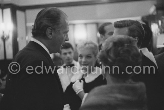 Curd Jürgens and Romy Schneider. Cannes Film Festival 1957. - Photo by Edward Quinn