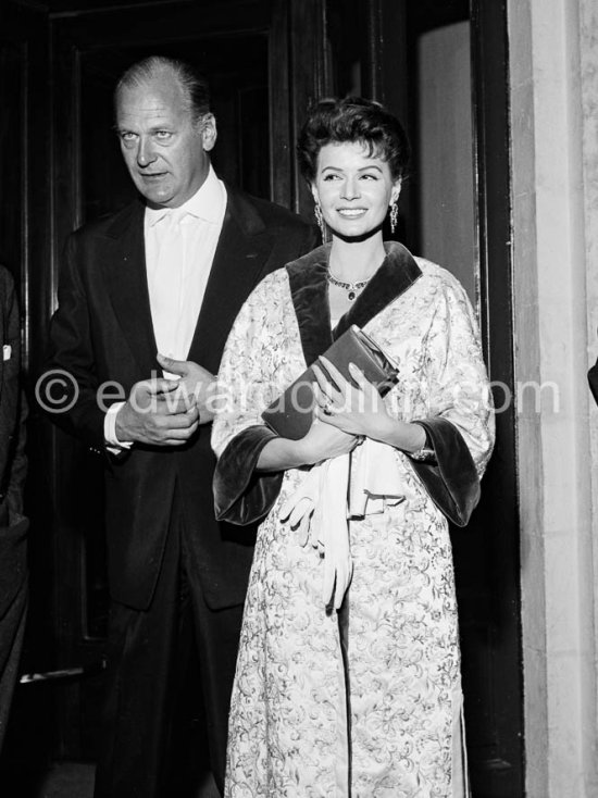 Curd Jürgens and Eva Bartok. Cannes Film Festival 1957. - Photo by Edward Quinn