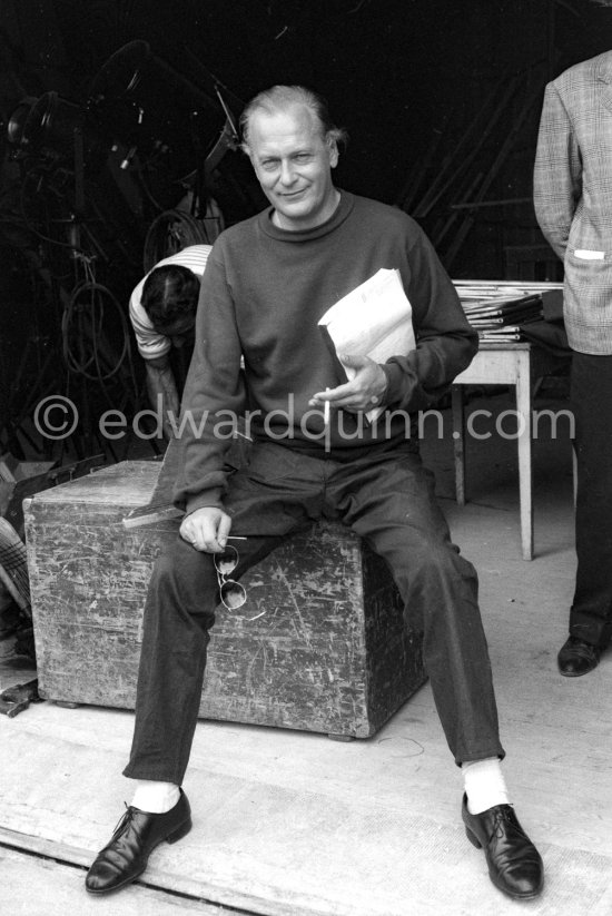 Curd Jürgens during filming of "Et Dieu créa la Femme" ("And God Created Woman"). Studios de la Victorine, Nice 1956. - Photo by Edward Quinn