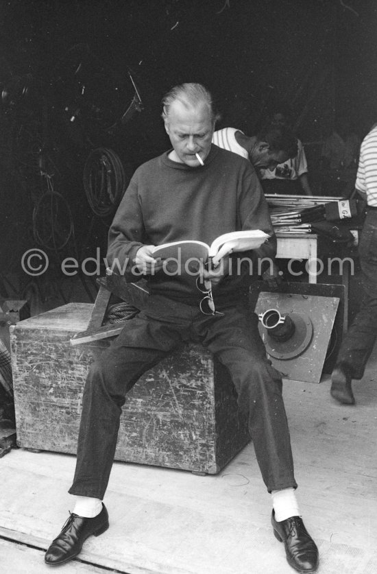 Curd Jürgens during filming of "Et Dieu créa la Femme" ("And God Created Woman"). Studios de la Victorine, Nice 1956. - Photo by Edward Quinn